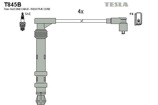 TESLA Gyújtókábel készlet T845B_TES