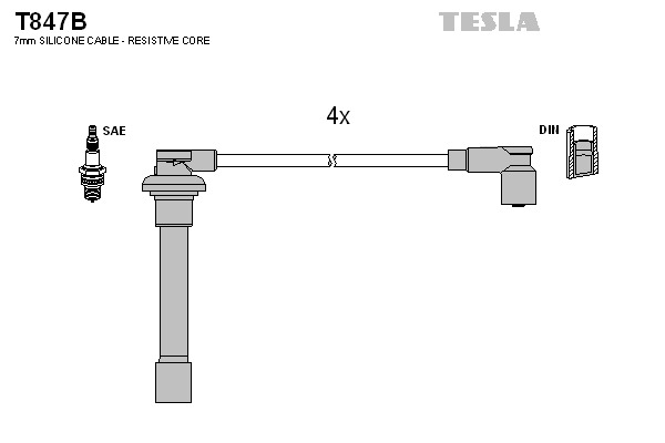 TESLA Gyújtókábel készlet T847B_TES