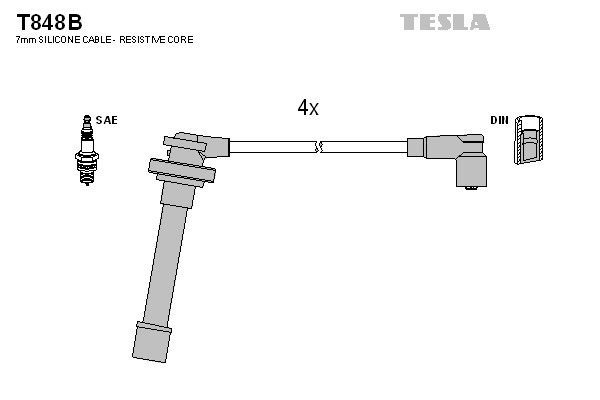 TESLA Gyújtókábel készlet T848B_TES