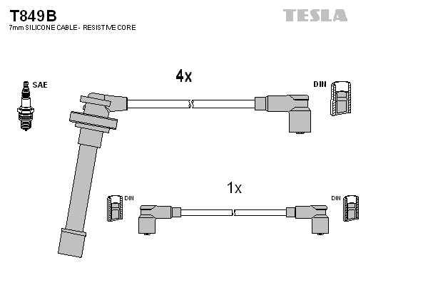 TESLA Gyújtókábel készlet T849B_TES