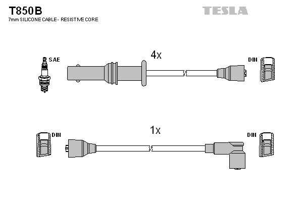 TESLA Gyújtókábel készlet T850B_TES