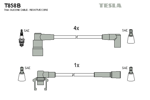 TESLA Gyújtókábel készlet T858B_TES