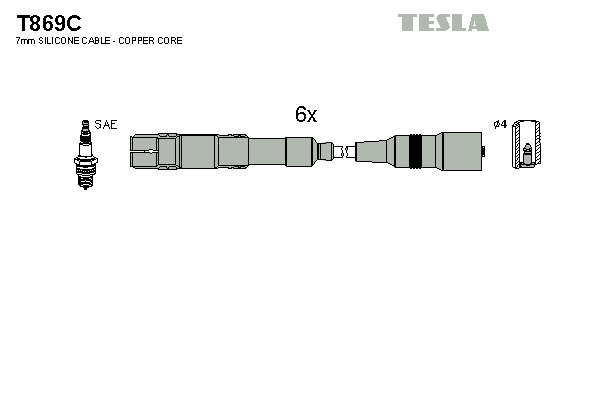 TESLA Gyújtókábel készlet T869C_TES