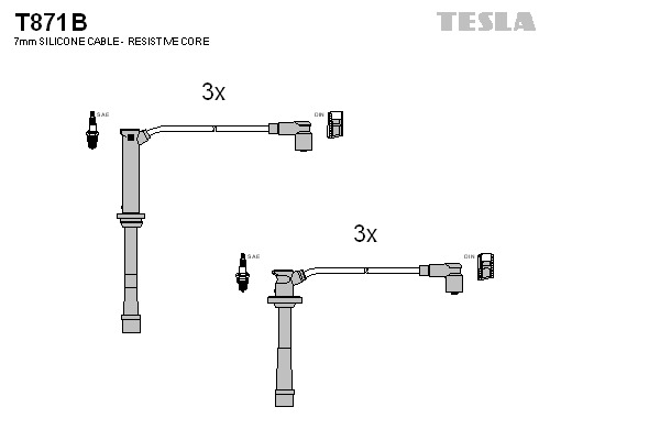 TESLA Gyújtókábel készlet T871B_TES