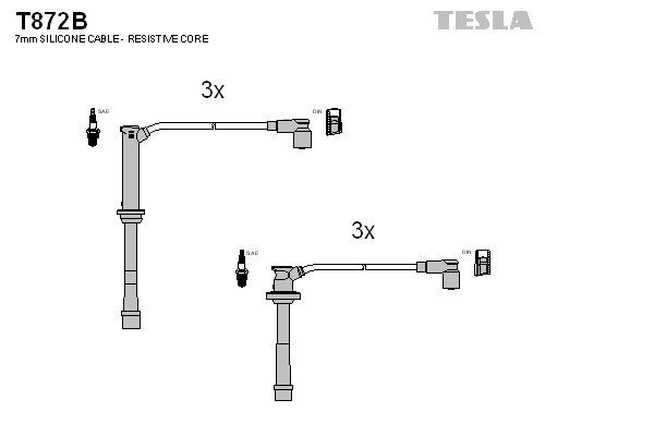 TESLA Gyújtókábel készlet T872B_TES