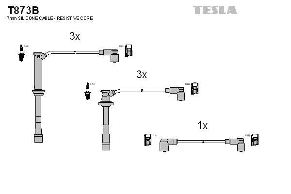 TESLA Gyújtókábel készlet T873B_TES