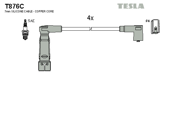 TESLA Gyújtókábel készlet T876C_TES