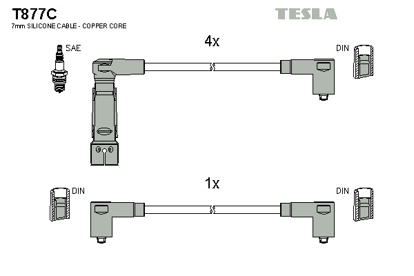 TESLA Gyújtókábel készlet T877C_TES