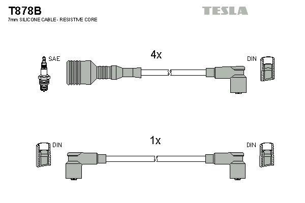 TESLA Gyújtókábel készlet T878B_TES