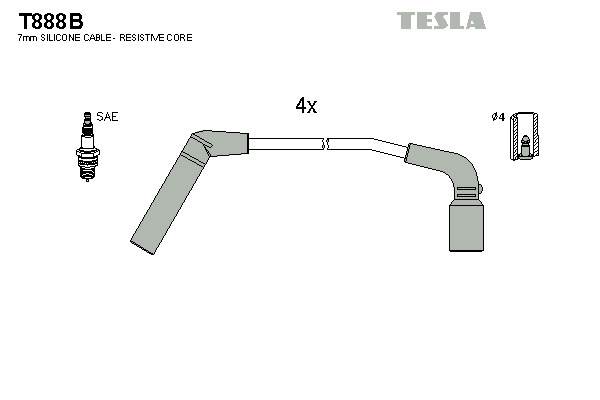 TESLA Gyújtókábel készlet T888B_TES