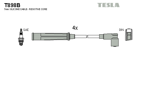 TESLA Gyújtókábel készlet T898B_TES