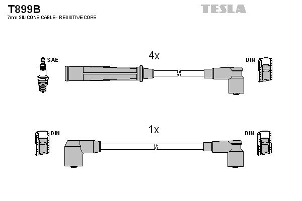 TESLA Gyújtókábel készlet T899B_TES