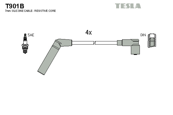 TESLA Gyújtókábel készlet T901B_TES