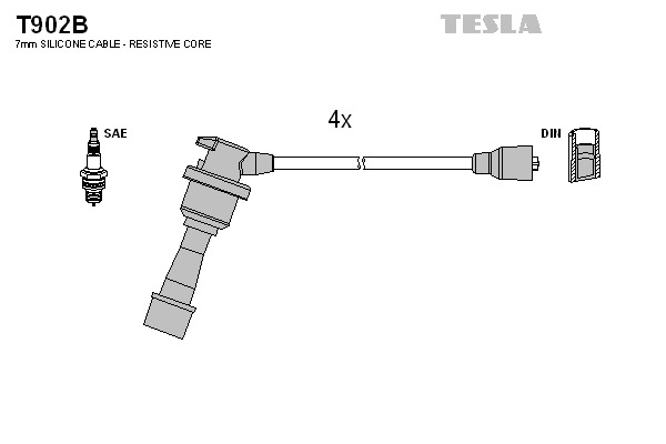 TESLA Gyújtókábel készlet T902B_TES