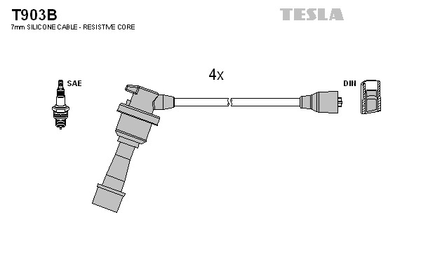 TESLA Gyújtókábel készlet T903B_TES