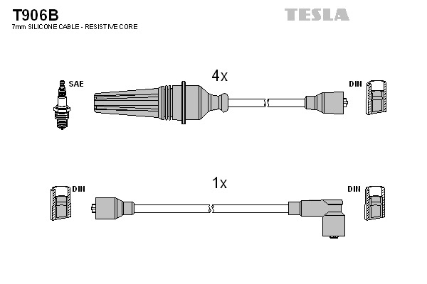 TESLA Gyújtókábel készlet T906B_TES