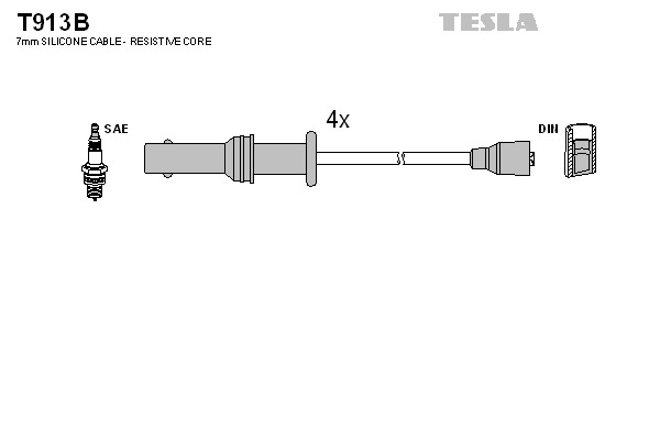 TESLA Gyújtókábel készlet T913B_TES