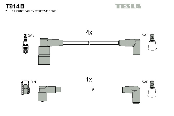 TESLA Gyújtókábel készlet T914B_TES