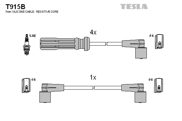 TESLA Gyújtókábel készlet T915B_TES