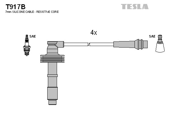 TESLA Gyújtókábel készlet T917B_TES