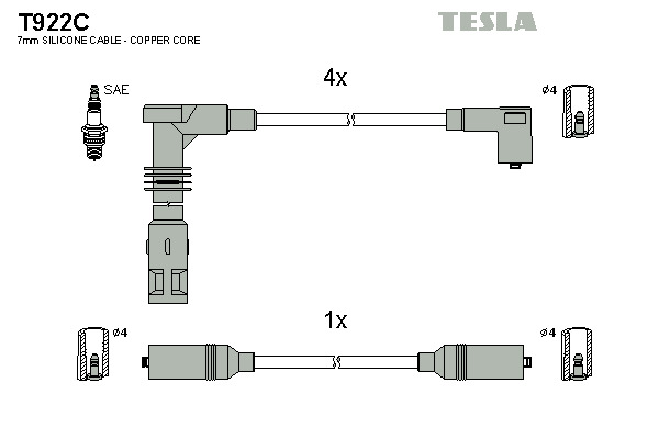 TESLA Gyújtókábel készlet T922C_TES