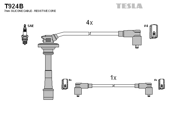 TESLA Gyújtókábel készlet T924B_TES