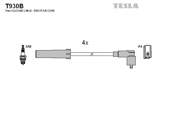 TESLA Gyújtókábel készlet T930B_TES