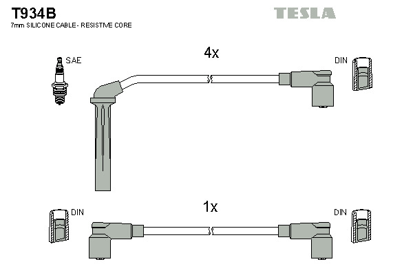 TESLA Gyújtókábel készlet T934B_TES