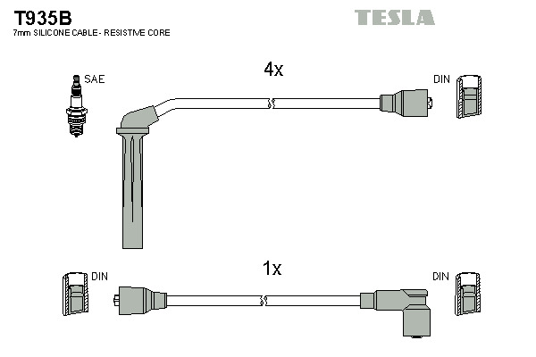 TESLA Gyújtókábel készlet T935B_TES