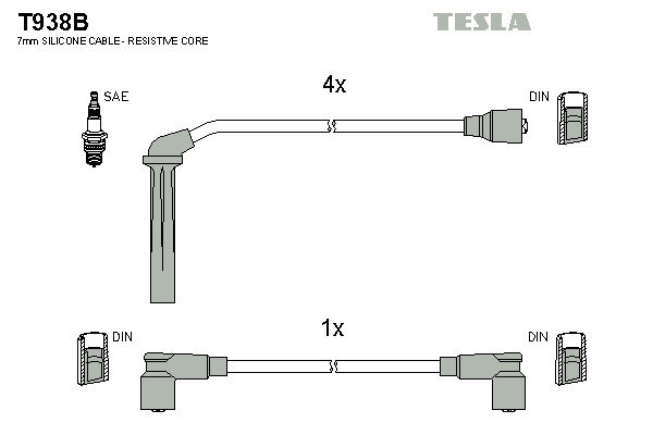 TESLA Gyújtókábel készlet T938B_TES