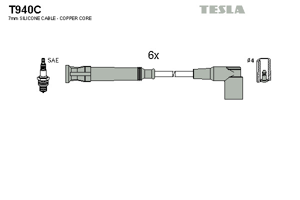 TESLA Gyújtókábel készlet T940C_TES