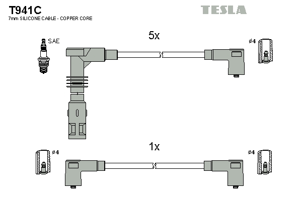 TESLA Gyújtókábel készlet T941C_TES