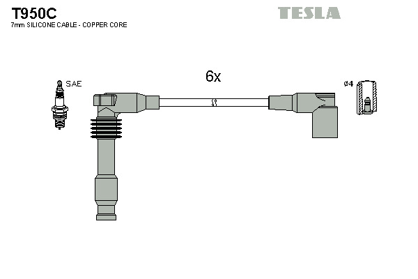 TESLA Gyújtókábel készlet T950C_TES