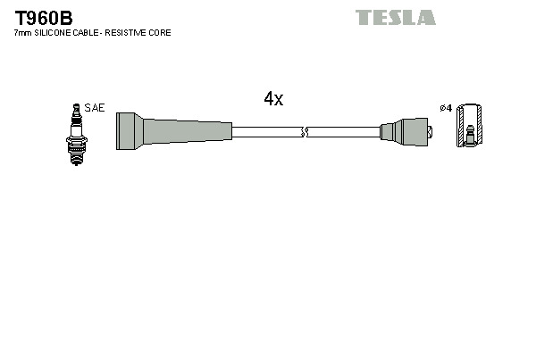 TESLA Gyújtókábel készlet T960B_TES