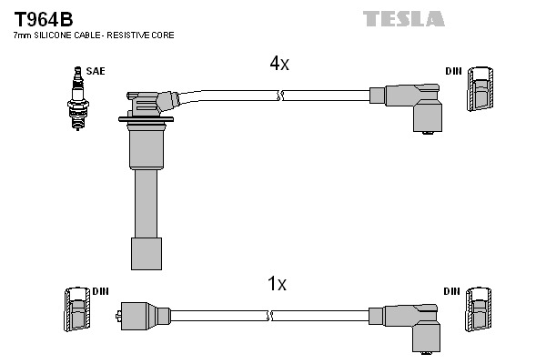 TESLA Gyújtókábel készlet T964B_TES