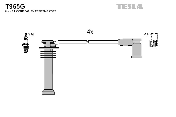 TESLA Gyújtókábel készlet T965G_TES