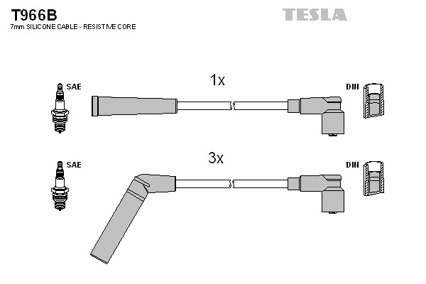 TESLA Gyújtókábel készlet T966B_TES