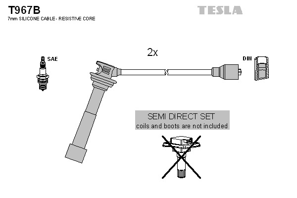 TESLA Gyújtókábel készlet T967B_TES