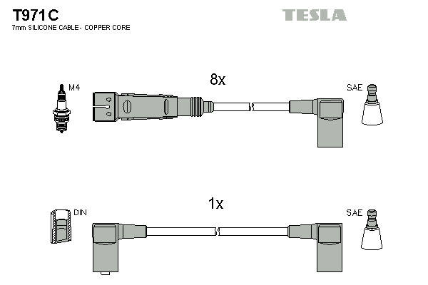 TESLA Gyújtókábel készlet T971C_TES