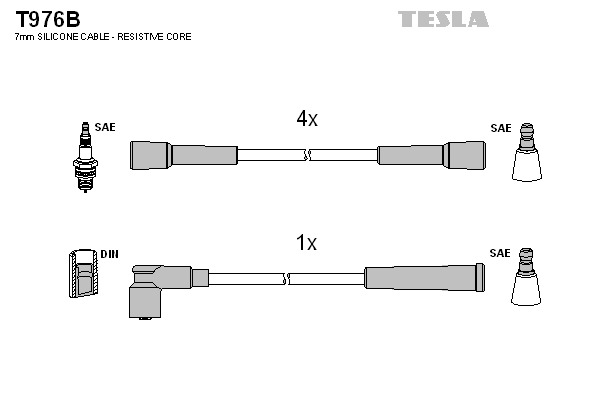 TESLA Gyújtókábel készlet T976B_TES