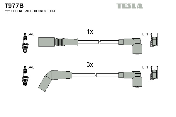 TESLA Gyújtókábel készlet T977B_TES