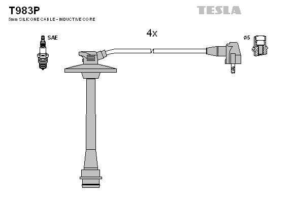 TESLA Gyújtókábel készlet T983P_TES