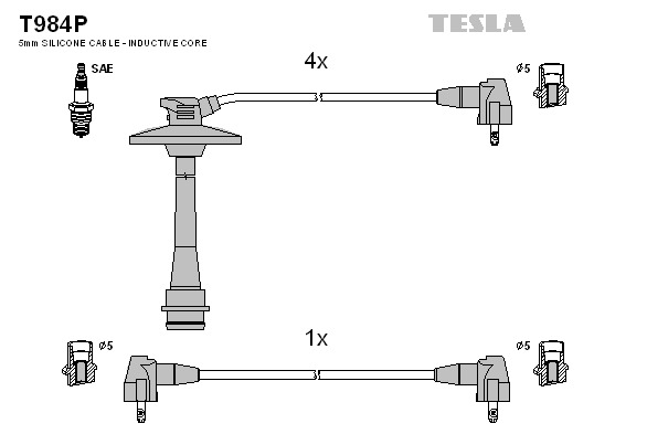 TESLA Gyújtókábel készlet T984P_TES