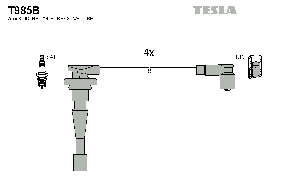 TESLA Gyújtókábel készlet T985B_TES