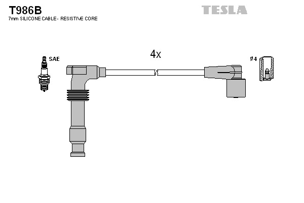 TESLA Gyújtókábel készlet T986B_TES