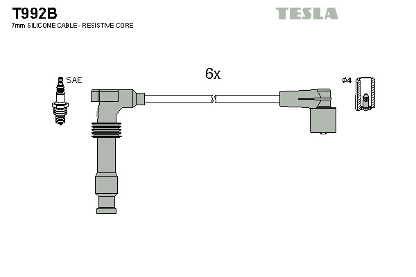 TESLA Gyújtókábel készlet T992B_TES