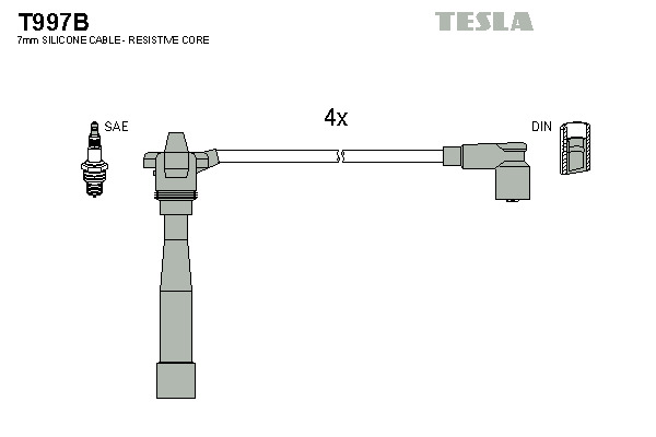 TESLA Gyújtókábel készlet T997B_TES