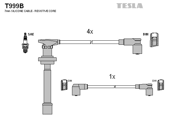 TESLA Gyújtókábel készlet T999B_TES