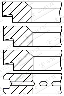 GOETZE Dugattyúgyűrű, kompresszor 08-131900-00