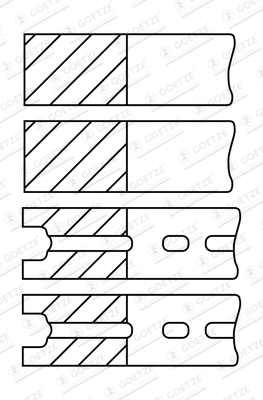 GOETZE Dugattyúgyűrű, kompresszor 08-248207-00